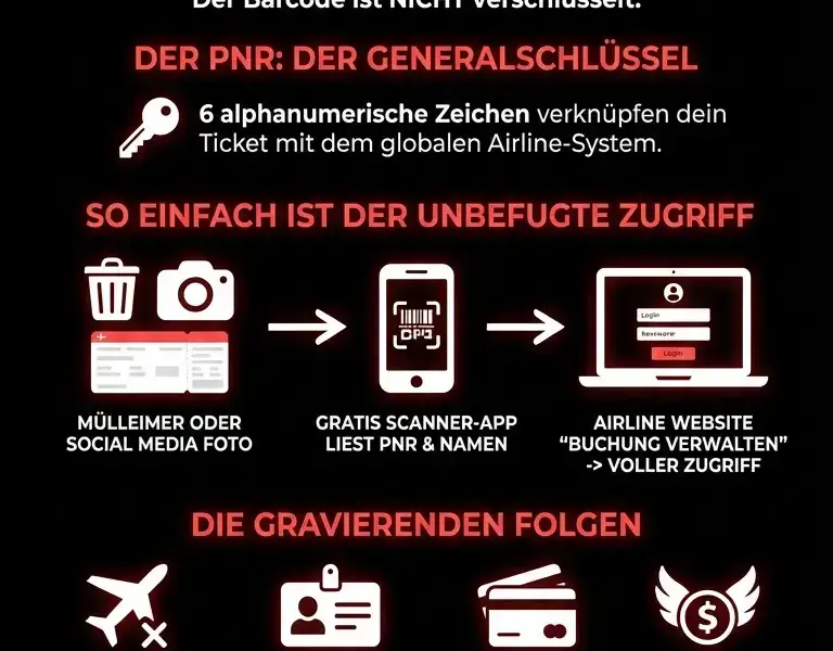 Infografica: Die 6 Zeichen auf der Bordkarte, die deine Daten preisgeben