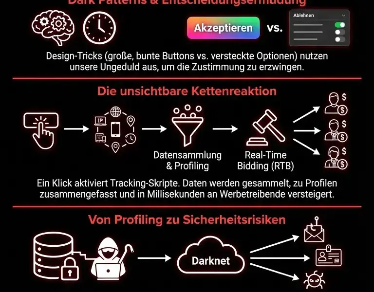 Infografica: Die Psychologie des &bdquo;Akzeptieren&ldquo;-Buttons: Was Sie in einer Millisekunde preisgeben