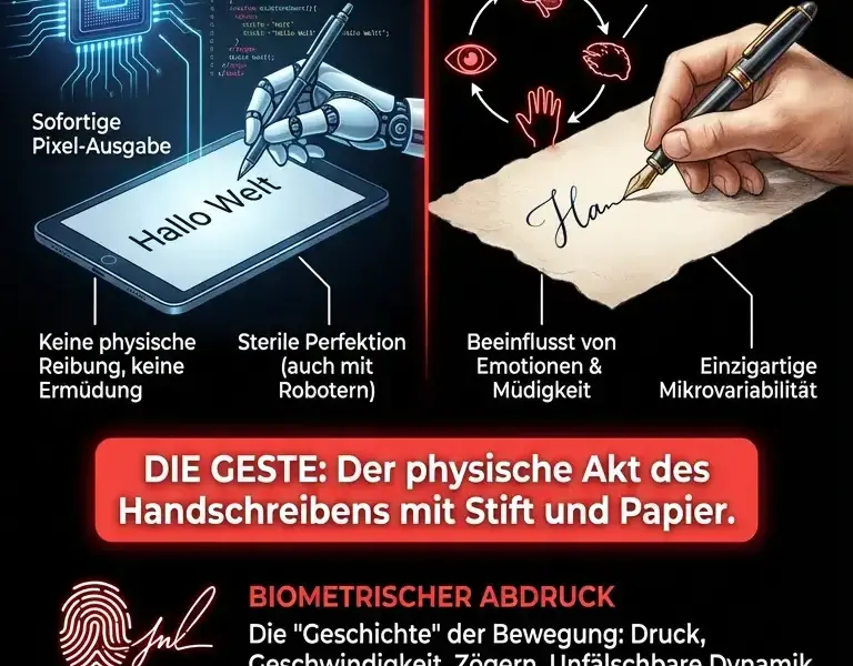 Infografica: Die wahre Grenze der KI: die einzige Geste, die sich nicht nachahmen l&auml;sst.