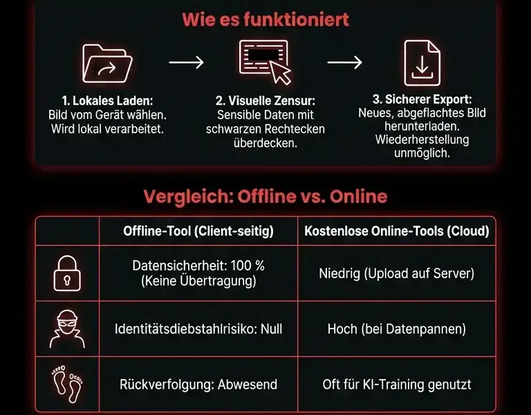 Infografica: Dokumente schw&auml;rzen: Das ultimative Tool &ndash; 100 % offline und sicher