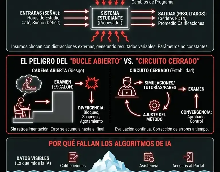 Infografica: &iquest;Es el estudiante universitario un sistema inestable? &iquest;Por qu&eacute; la IA no predice el abandono de los estudios?