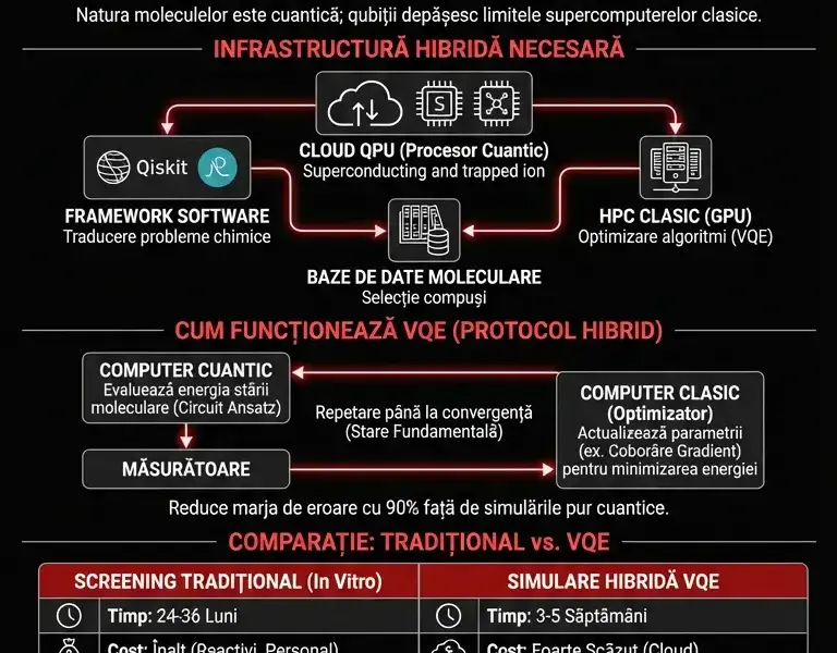 Infografica: Informatică cuantică &icirc;n industria farmaceutică: VQE și reducerea costurilor