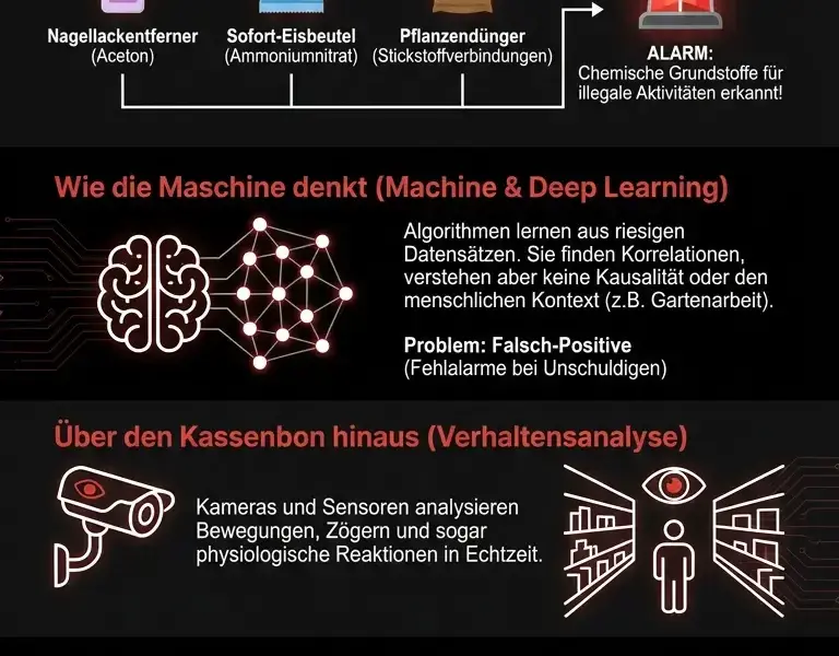 Infografica: KI im Supermarkt: Warum dich drei banale Eink&auml;ufe verd&auml;chtig machen