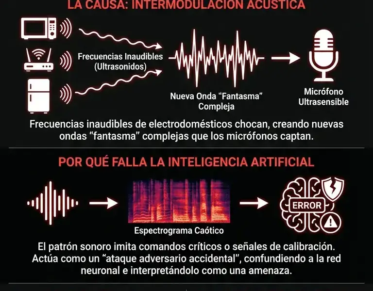 Infografica: La alarma fantasma: el ruido que bloquea los dispositivos inteligentes