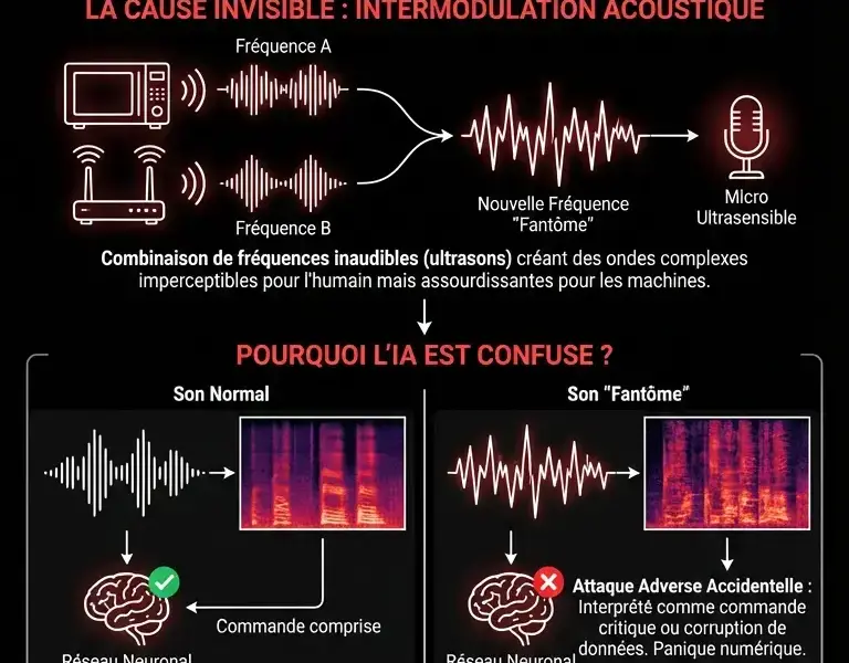 Infografica: L'alarme fant&ocirc;me : le bruit qui bloque les appareils intelligents.