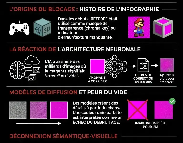 Infografica: Le paradoxe visuel : la seule couleur que l'IA ne peut pas g&eacute;n&eacute;rer.