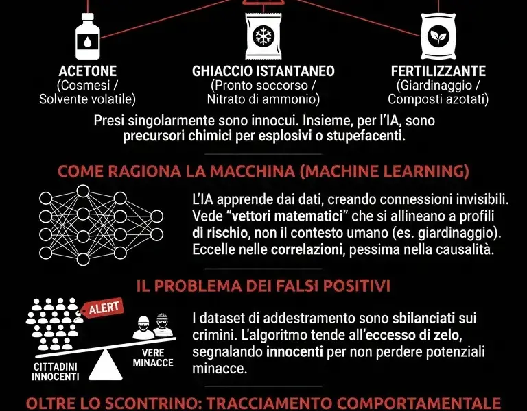 Infografica: L'IA al supermercato: perch&eacute; 3 banali acquisti ti rendono sospetto