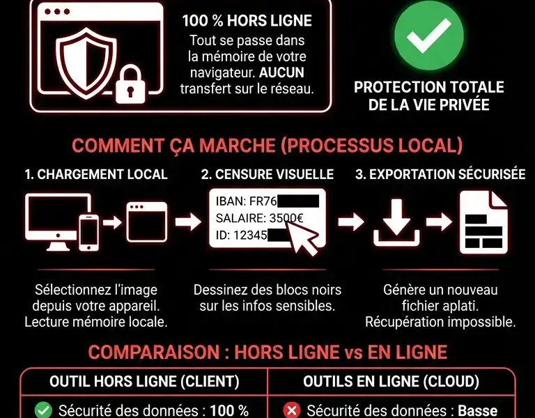 Infografica: Masquer des documents&nbsp;: l&rsquo;outil ultime 100&nbsp;% hors ligne et s&eacute;curis&eacute;