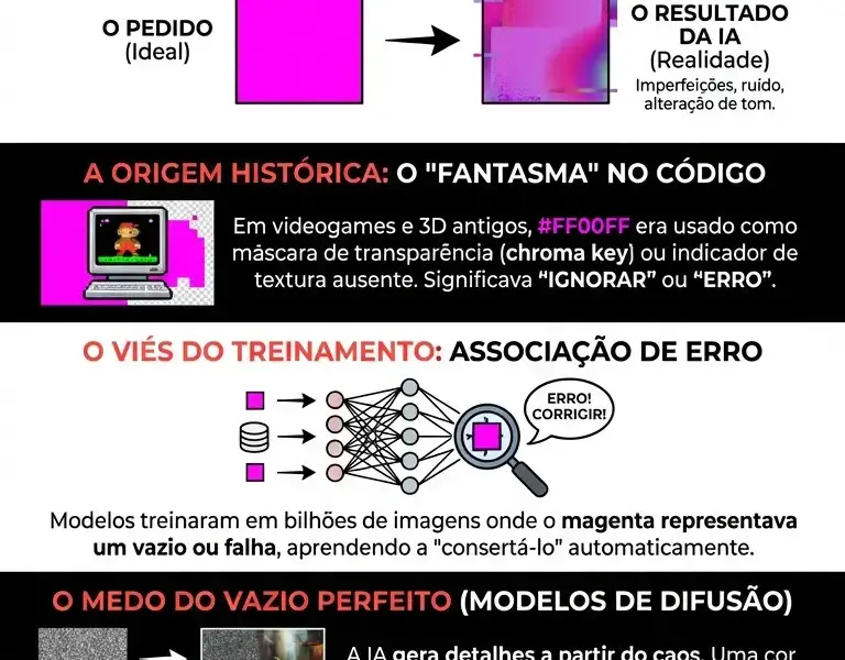 Infografica: O paradoxo visual: a &uacute;nica cor que a IA n&atilde;o consegue gerar.
