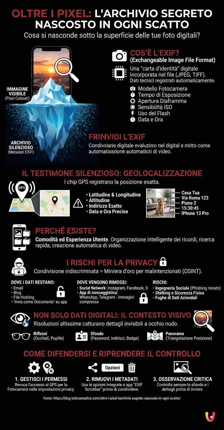 Oltre i pixel: l'archivio segreto nascosto in ogni scatto - Infografica riassuntiva