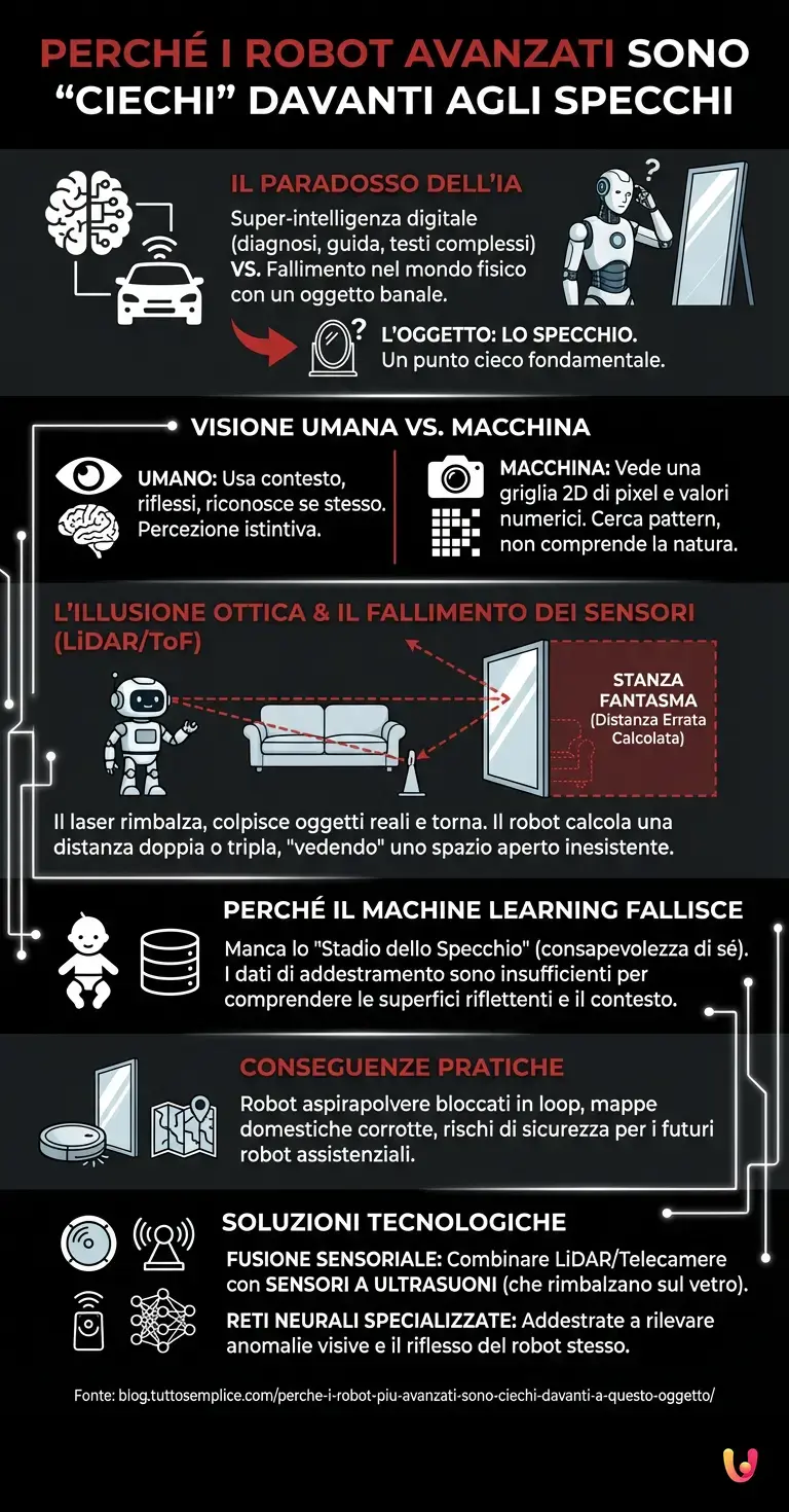 Perch&eacute; i robot pi&ugrave; avanzati sono ciechi davanti a questo oggetto - Infografica riassuntiva