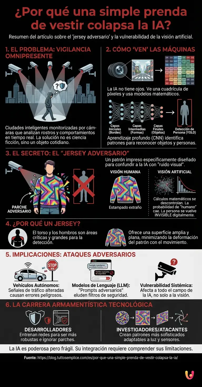 &iquest;Por qu&eacute; una simple prenda de vestir colapsa la IA? - Infograf&iacute;a resumen