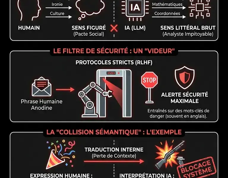 Infografica: Quand l'IA panique face &agrave; une simple phrase humaine