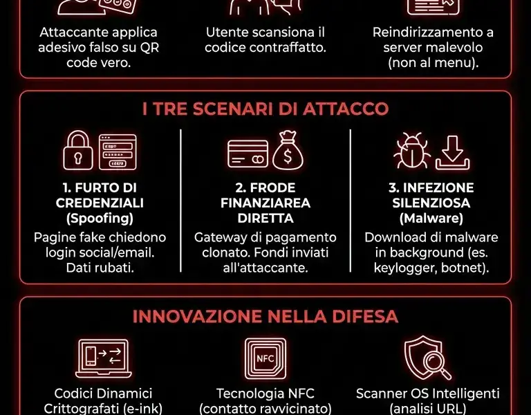 Infografica: Quishing: il pericolo invisibile dietro i menu digitali