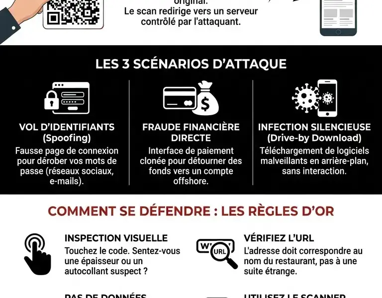 Infografica: Quishing : le danger invisible derri&egrave;re les menus num&eacute;riques