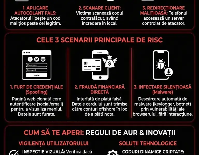 Infografica: Quishing: pericolul invizibil din spatele meniurilor digitale