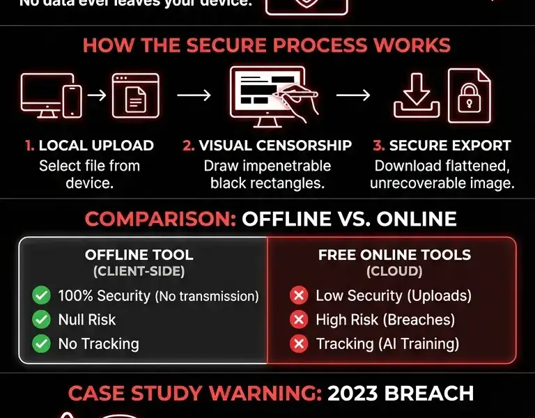 Infografica: Redact Documents: The Ultimate 100% Offline and Secure Tool