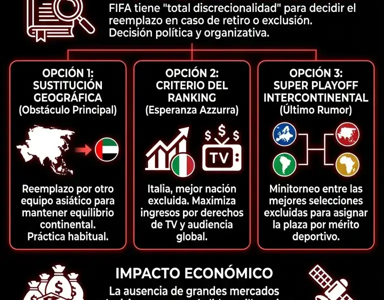 Infografica: Repesca Italia Mundial 2026: Reglamento y Crisis de Ir&aacute;n