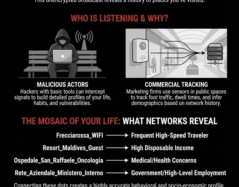 Infografica: The GPS Illusion: The Wi-Fi Feature That Reveals Your Movements