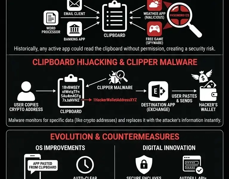 Infografica: The secret memory of copy and paste that exposes your data
