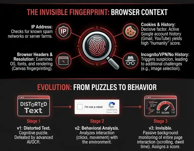Infografica: The truth about reCAPTCHA: why your click is just an illusion