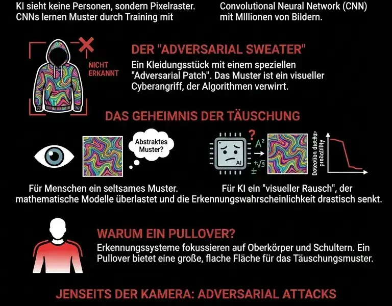 Infografica: Warum ein banales Kleidungsst&uuml;ck die KI zum Absturz bringt