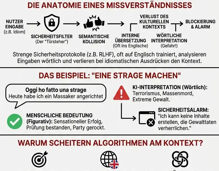 Infografica: Wenn die KI wegen eines einfachen menschlichen Satzes in Panik ger&auml;t
