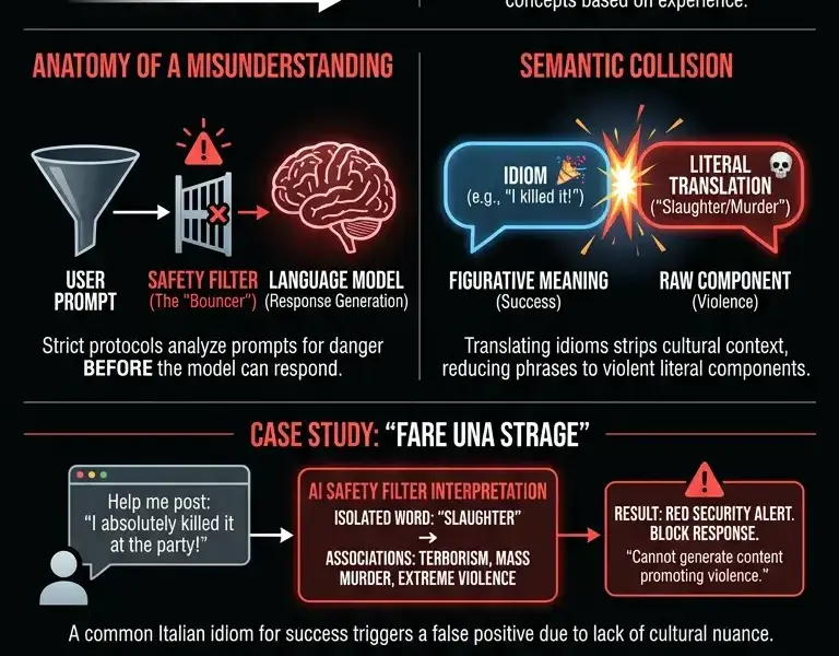 Infografica: When AI panics over a simple human sentence