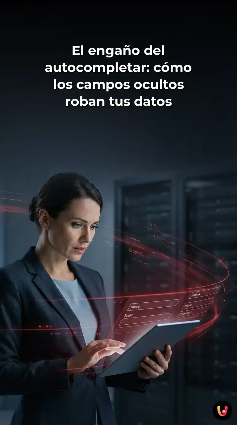 Pantalla con un formulario web y c&oacute;digo HTML oculto extrayendo datos personales.