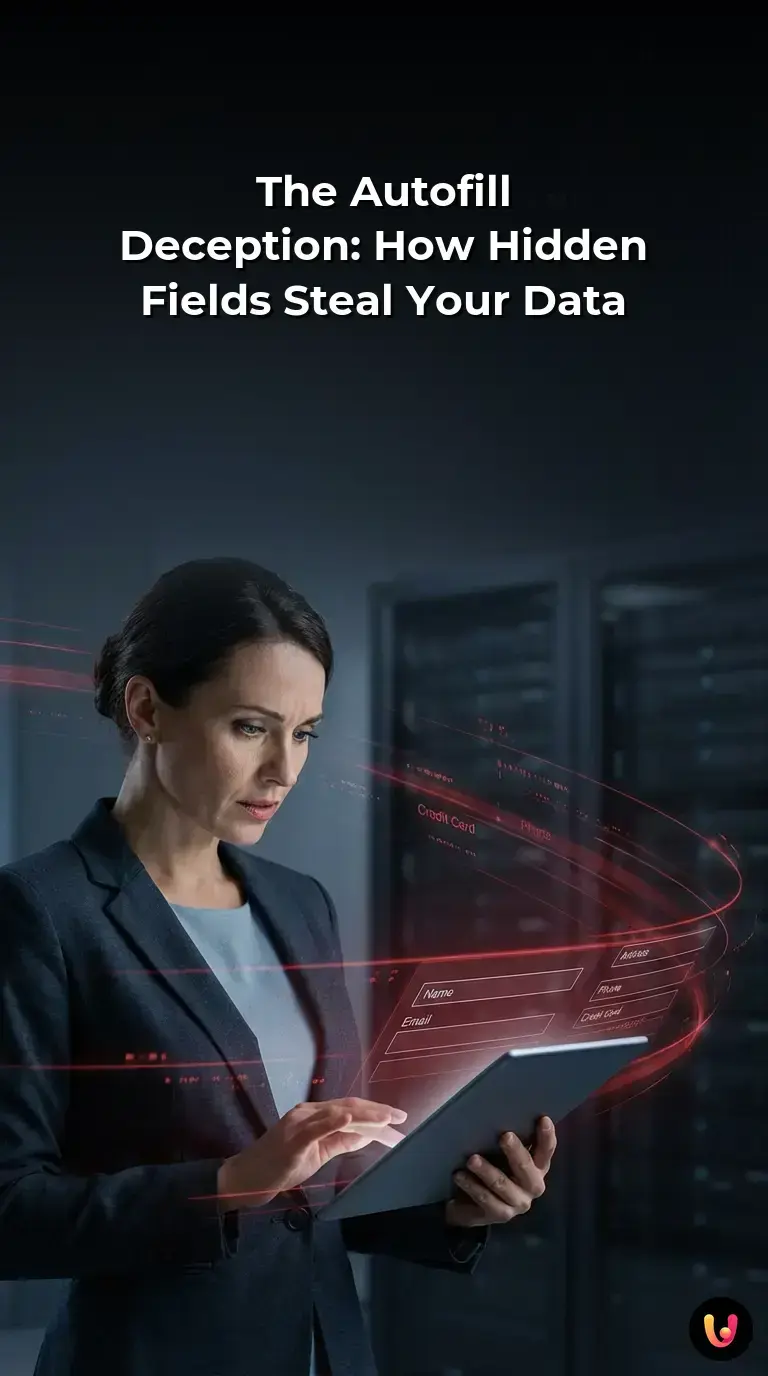 A computer screen displaying an online form with hidden data extraction code.