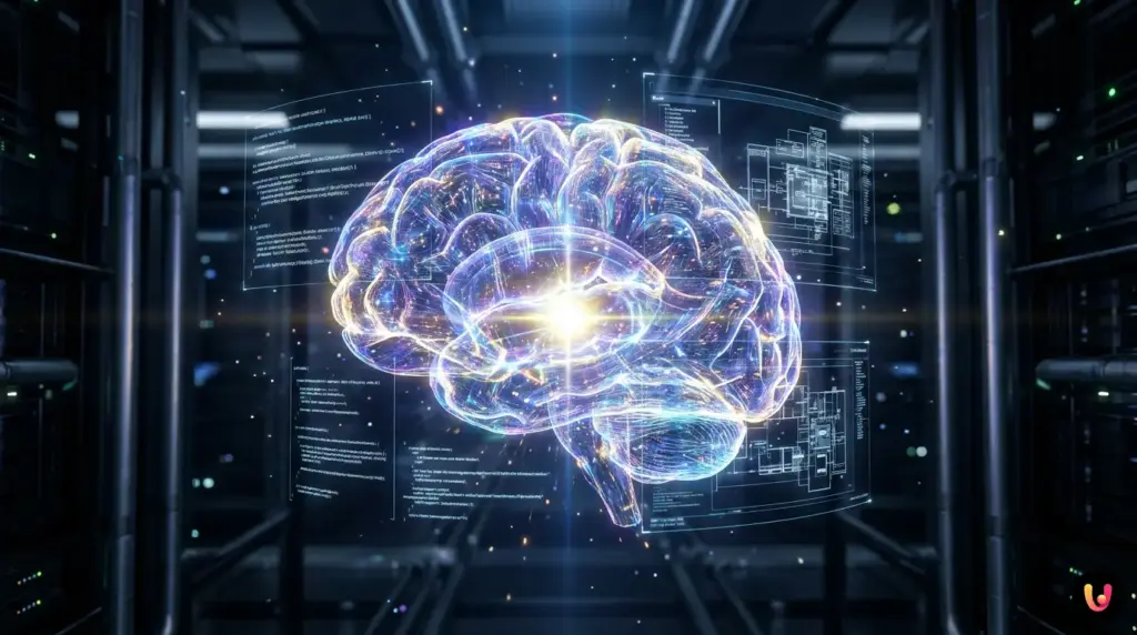 Lignes de code sur un &eacute;cran illustrant l'intelligence artificielle Claude Opus 4.8.