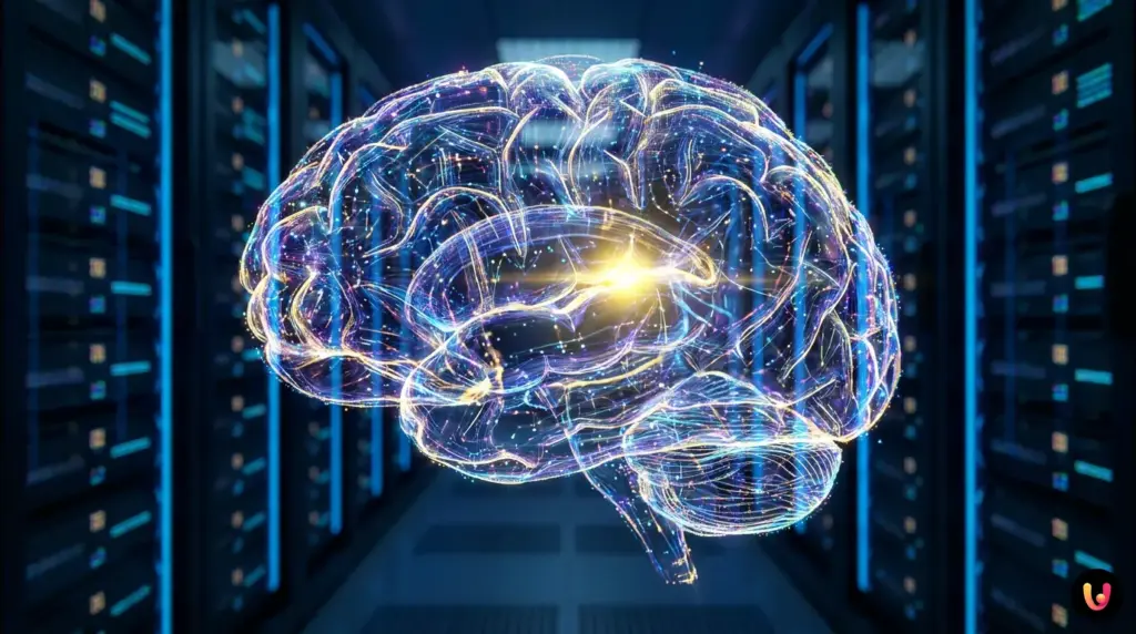Futuristische Darstellung eines neuronalen Netzwerks f&uuml;r das Claude Opus 4.8 KI-Modell.