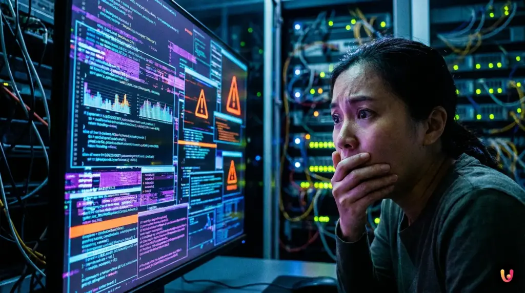 Painel de monitoramento de modelos de IA com m&eacute;tricas de risco, lat&ecirc;ncia e alucina&ccedil;&otilde;es.