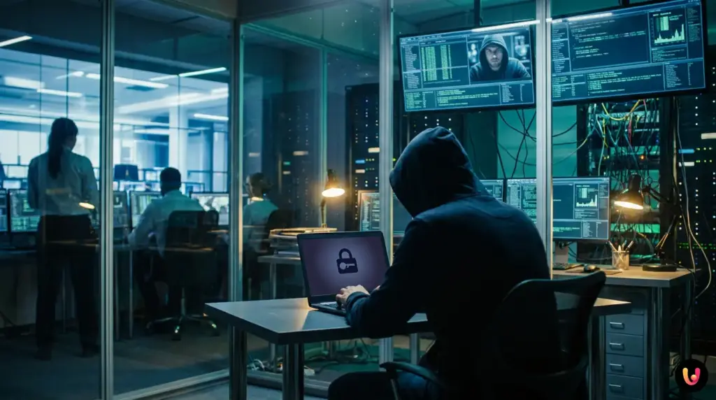 Navegación privada: Qué oculta realmente (y qué no) el modo incógnito Ventana oscura del navegador en modo incógnito observada por un ojo digital.