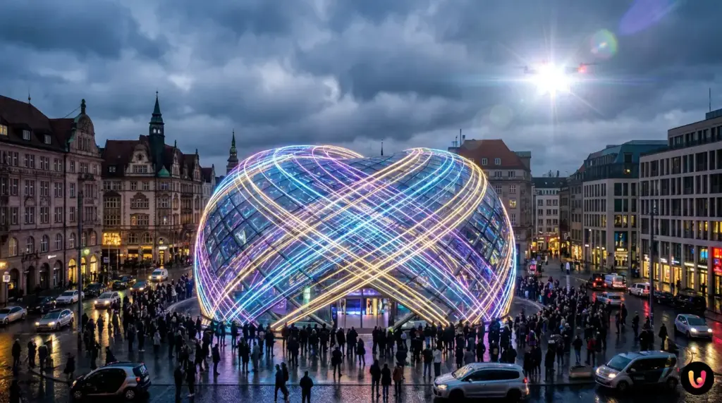 Illustration d'une conf&eacute;rence technologique sur l'IA lors du sommet Nexus Luxembourg 2026.