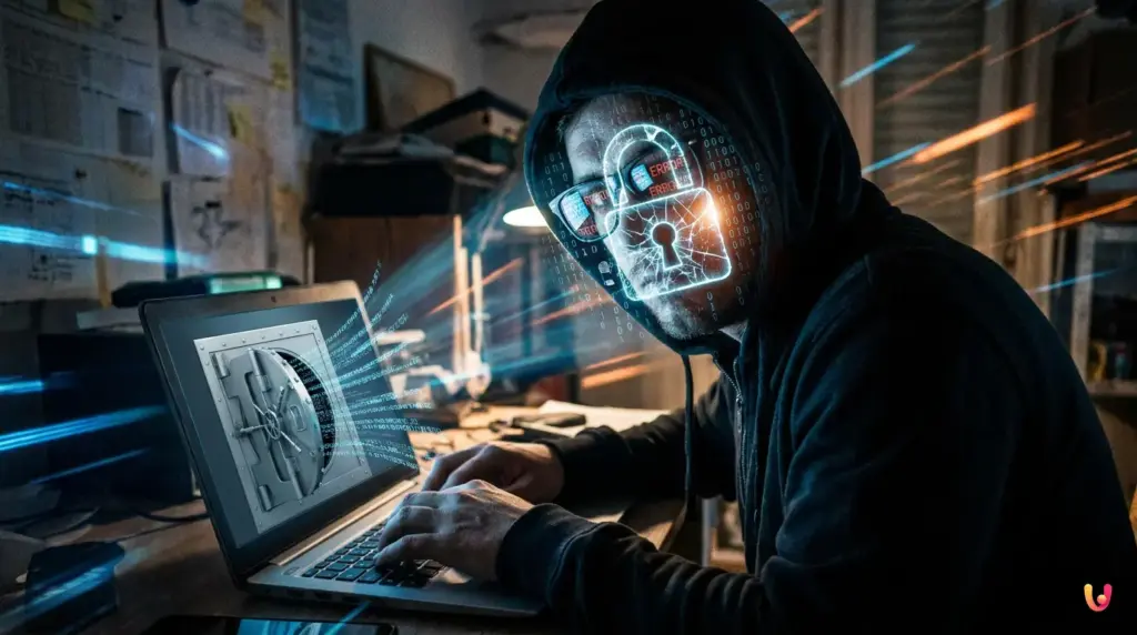 Candado digital que protege las contrase&ntilde;as en una caja fuerte.