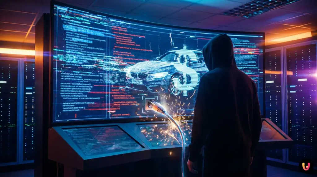 Scudo digitale che difende un sistema di intelligenza artificiale da attacchi prompt injection.