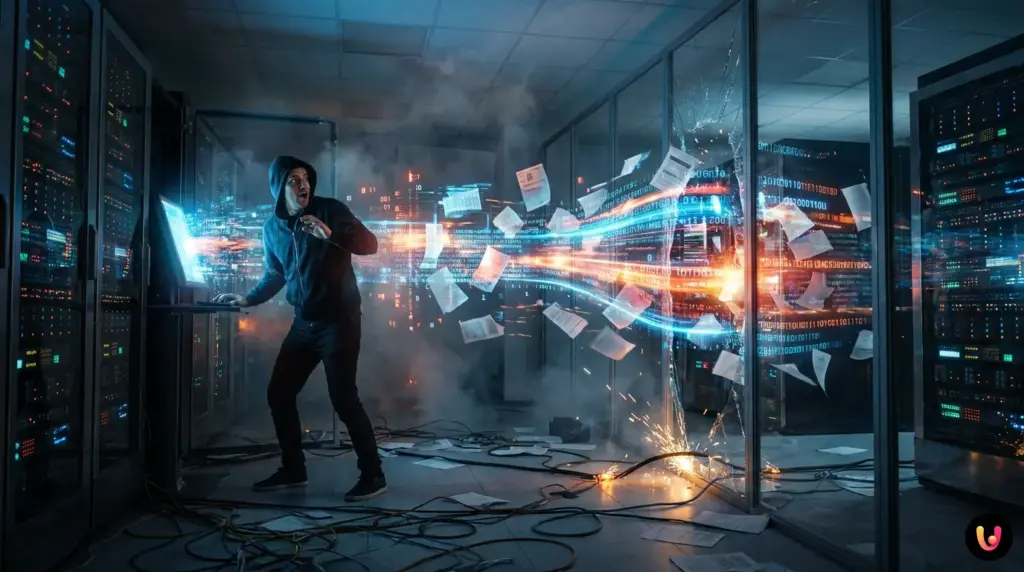 Escudo digital que protege una inteligencia artificial, s&iacute;mbolo de la seguridad de los LLM.