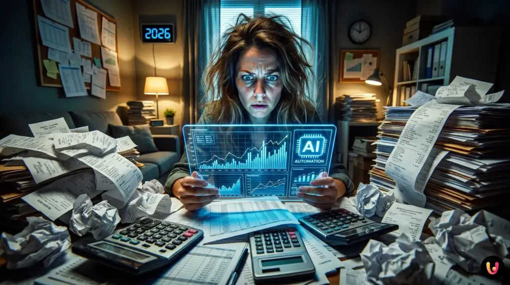 Notebook exibindo o painel de um software de contabilidade para pequenas empresas.