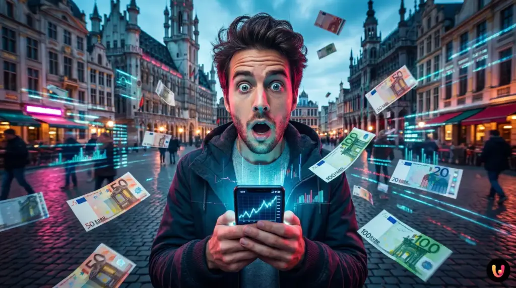 Smartphone mit Banking-App und Euro-M&uuml;nzen zeigt steigende Zinsen beim Tagesgeld Vergleich 2026.