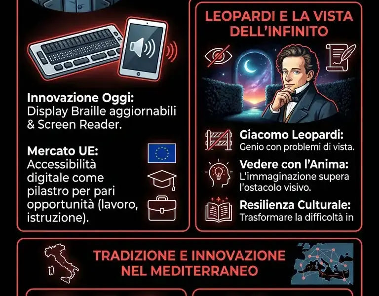 Infografica: 4 Gennaio: Braille e Leopardi, Visioni oltre il Buio