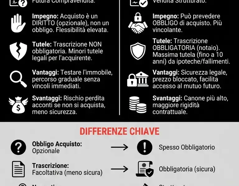 Infografica: Affitto con Riscatto vs Rent to Buy: Guida alla Scelta Giusta
