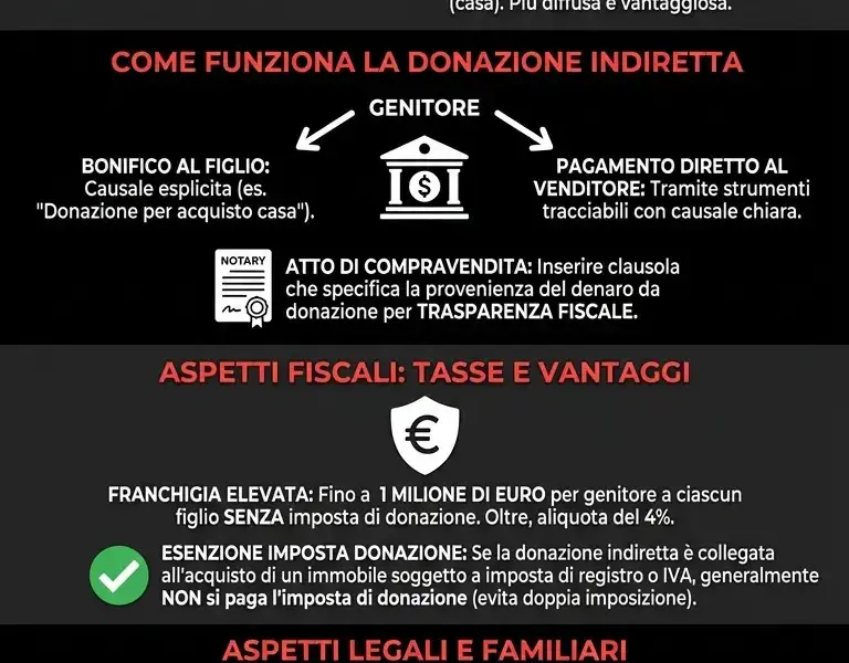 Infografica: Aiuto Genitori Acquisto Casa: Guida a Donazioni e Tasse