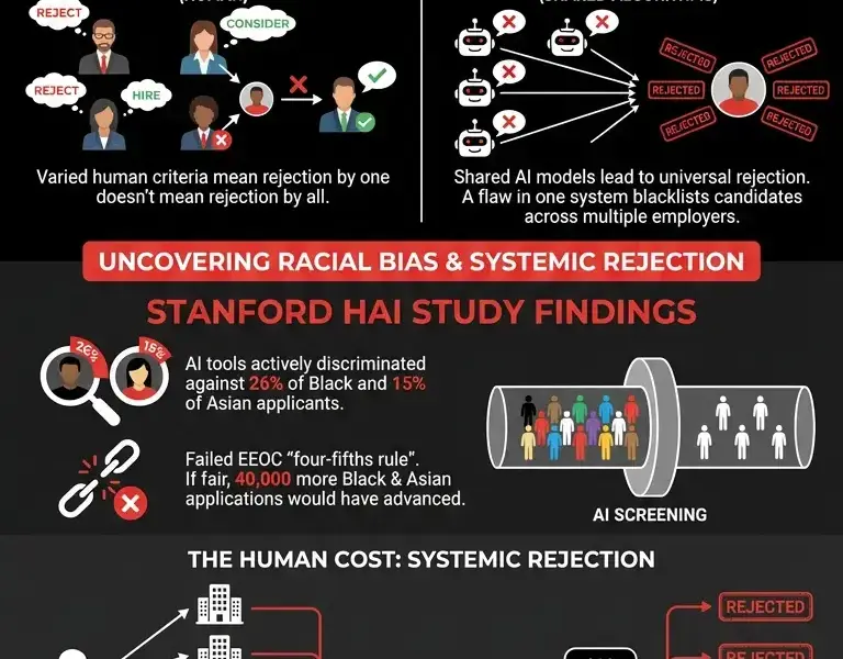 Infografica: Algorithmic Monocultures Drive Systemic Bias in AI Hiring