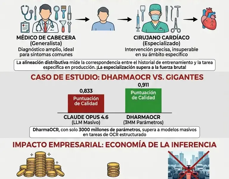 Infografica: Alineaci&oacute;n distributiva: los modelos espec&iacute;ficos superan a los LLM generalistas