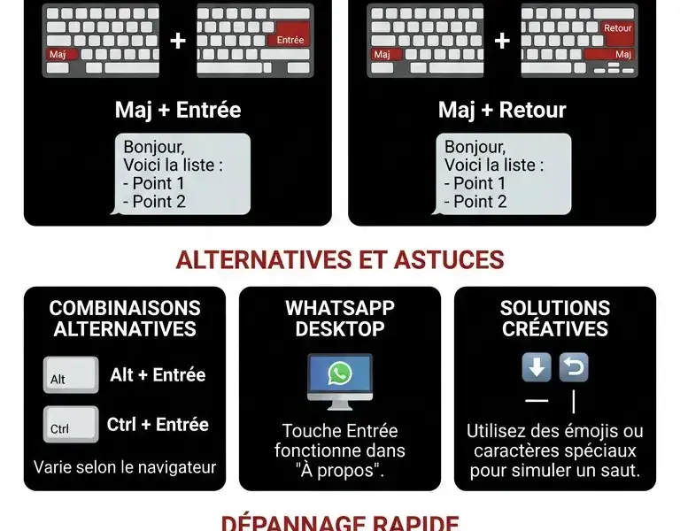 Infografica: Aller &agrave; la ligne sur WhatsApp Web : le guide d&eacute;finitif
