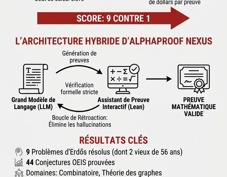 Infografica: AlphaProof Nexus : Google DeepMind r&eacute;sout 9 probl&egrave;mes d'Erdős