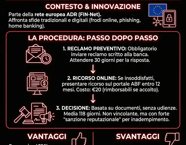 Infografica: Arbitro Bancario Finanziario: Risolvi le liti senza tribunale