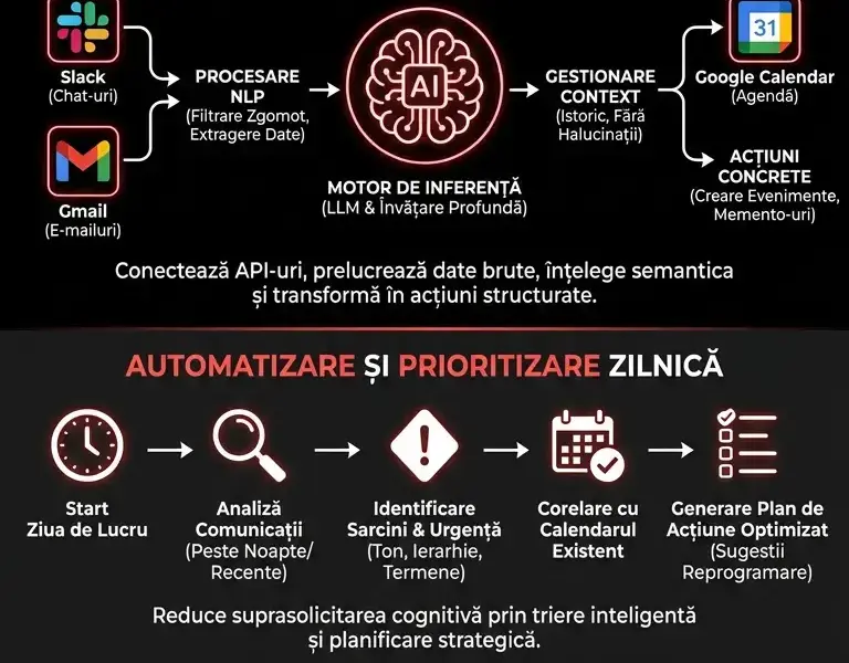 Infografica: Arhitectura unui agent AI pentru extragerea proactivă a sarcinilor