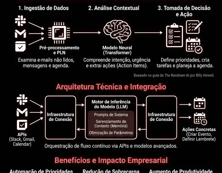 Infografica: Arquitetura de um agente de IA para a extra&ccedil;&atilde;o proativa de tarefas